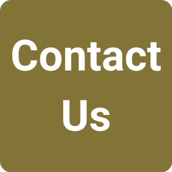 Dark gold square button with the white letters spelling contact us